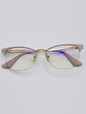 PRADA VPR 65Q 53 17 TKP 101140 CAT EYE HALF RIM WOMEN EYEGLASSES
 TAUP TAN